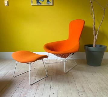 Harry Bertoia Bird Chair + Ottoman door Knoll beschikbaar voor biedingen