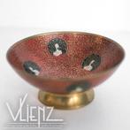 Vintage schaal, messing, koper, emaille cloisonné pauw, Ophalen of Verzenden