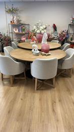 Passe partout dining tafels 160cm rond natural oak nu 1750,-, 150 tot 200 cm, Rond, Nieuw, Ophalen of Verzenden