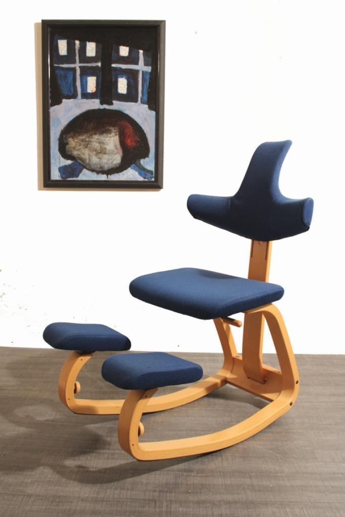 Thatsit Stokke Varier ergonomische verstelbare kniestoel, Huis en Inrichting, Fauteuils, Gebruikt, Hout, Stof, Ophalen of Verzenden