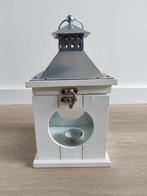 Windlicht/theelichtje lantaarn, 25 tot 50 cm, Wit, Ophalen of Verzenden, Zo goed als nieuw