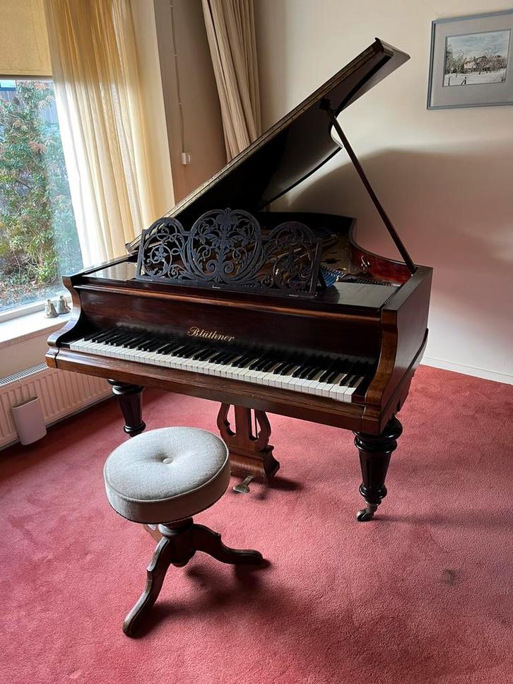 Blüthner vleugel 1876, Muziek en Instrumenten, Piano's, Nieuw, Vleugel, Bruin, Ophalen of Verzenden