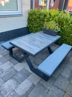 Picknicktafel aluminium/keramiek, Tuin en Terras, Picknicktafels, Ophalen of Verzenden, Zo goed als nieuw, Rechthoekig, Aluminium