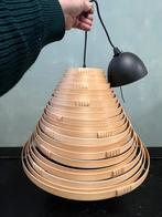 Vintage ikea Ilsbo hanglamp hout opvouwbaar rotan, Ophalen of Verzenden, Hout, Minder dan 50 cm