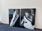 Zwart-wit glas schilderijen, Ophalen, Nieuw, Schilderij, Minder dan 50 cm