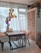 4 Riviera Maison Dauphine Draaibare Eetkamerstoelen, Wit, Ophalen of Verzenden, Zo goed als nieuw, Metaal