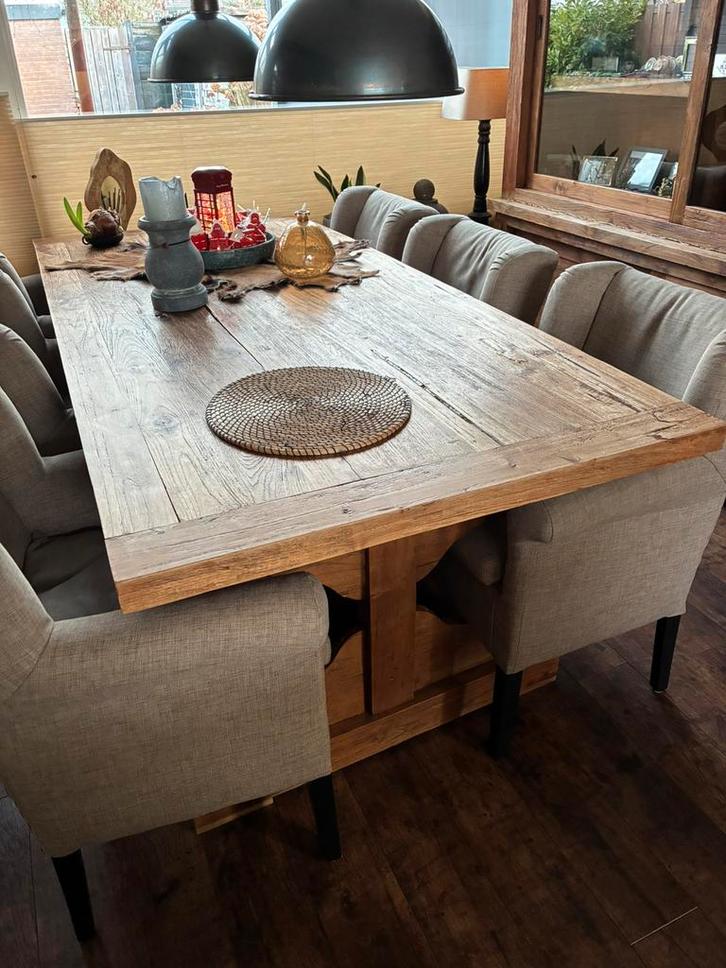 Eettafel & 6 stoelen (in zeer goede staat!), Huis en Inrichting, Complete eetkamers, Zo goed als nieuw, 4 tot 6 stoelen, Ophalen