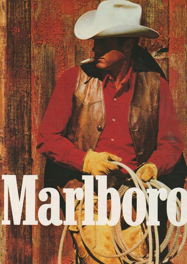 Retro reclame 1992 Marlboro sigaretten stoere cowboy, Verzamelen, Retro, Overige typen, Verzenden