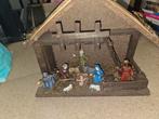 Kerststal met figuren, Antiek en Kunst, Antiek | Religie, Ophalen of Verzenden
