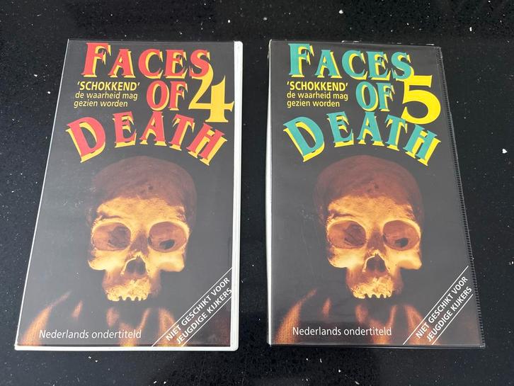 Faces of Death 4 & 5 VHS - Nederlands ondertiteld, Cd's en Dvd's, VHS | Film, Gebruikt, Horror, Vanaf 16 jaar, Ophalen of Verzenden