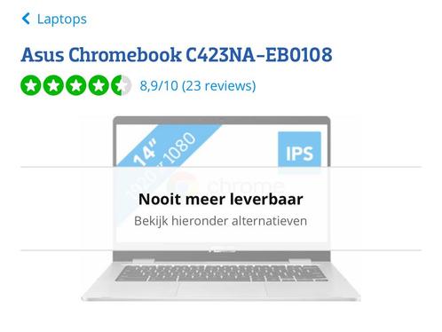 Asus chromebook C423NA-EB0108, Computers en Software, Chromebooks, Gebruikt, 14 inch, 4 GB of minder, 64 GB, Ophalen