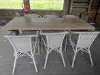 Eettafel met stoelen, Huis en Inrichting, Tafels | Eettafels, Ophalen, Gebruikt, 50 tot 100 cm, Vijf personen of meer