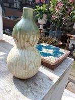 Keramische Kalebas sake fles Vaas Groen/Beige china, Antiek en Kunst, Ophalen of Verzenden