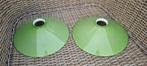 Retro Groene Lampenkappen glas - Set van 2, Ophalen of Verzenden