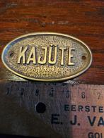 Koperen scheepsplaatje Kajute Duits, Ophalen of Verzenden, Zo goed als nieuw