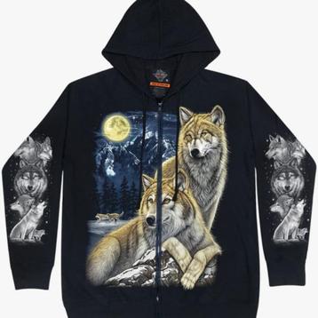 AANBIEDING WOLVEN HOODIE SWEATERVEST  DIVERSE MOTIEVEN  beschikbaar voor biedingen