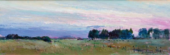 Errol Boyley - Evening Glow Midlands, Antiek en Kunst, Kunst | Schilderijen | Modern, Ophalen of Verzenden
