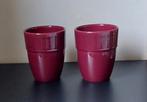 Set van 2 Bordeaux Rode Keramische Bloempotten, Ophalen, Overige materialen, Rond, Binnen