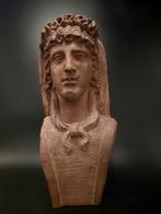 Antiek terracotta gevel-ornament hoofd, Antiek en Kunst, Ophalen of Verzenden
