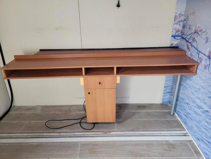 Kapsalon Kaptafel Kersenhout - 133x33x87cm, Huis en Inrichting, Tafels | Kaptafels, Gebruikt, Minder dan 100 cm, 100 tot 150 cm