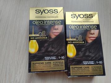 2 stuks Haarverf Syoss Oleo Intense 1-10 zwart beschikbaar voor biedingen