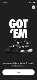 Jordan 4 white thunder maat 38.5, Kleding | Heren, Schoenen, Zwart, Air Jordan, Ophalen of Verzenden, Sneakers of Gympen