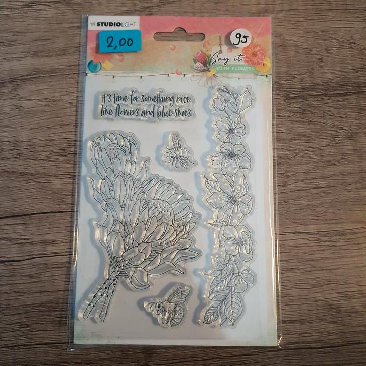 Studio Light Clear Stamp - o.a. Blooming Butterfly, Hobby en Vrije tijd, Stempelen, Gebruikt, Clearstamp, Verzenden