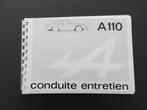 Renault A110, Instructieboekje, Auto diversen, Handleidingen en Instructieboekjes, Verzenden