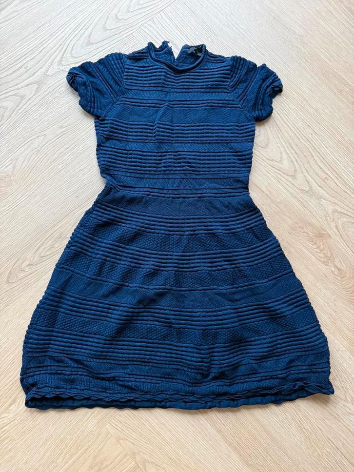 Donkerblauwe gebreide jurk van Nikkie, Kleding | Dames, Jurken, Gedragen, Maat 36 (S), Blauw, Boven de knie, Ophalen of Verzenden