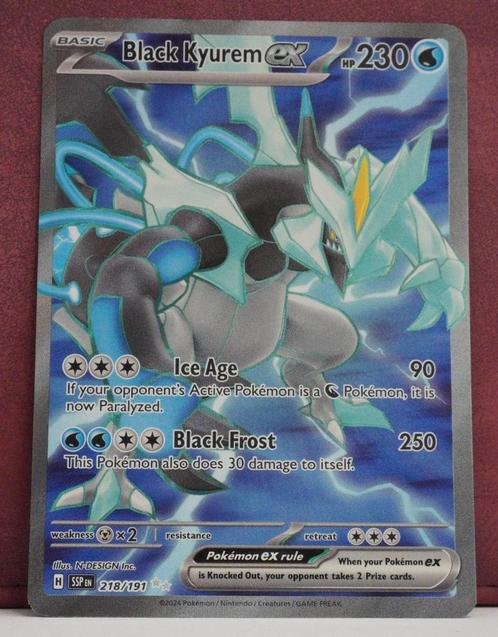 Black Kyurem EX Full Art 218-191 Surging Sparks Pokémon, Hobby en Vrije tijd, Verzamelkaartspellen | Pokémon, Nieuw, Losse kaart