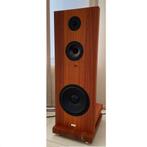 Open baffle luidsprekers, massief padoek hout, Audio, Tv en Foto, Luidsprekers, Zo goed als nieuw, 60 tot 120 watt, Front, Rear of Stereo speakers