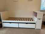 Flaxa bed IKEA incl. lattenbodem, 2 lades en uitrekhoofdbord, Ophalen, Gebruikt, 90 cm, Eenpersoons