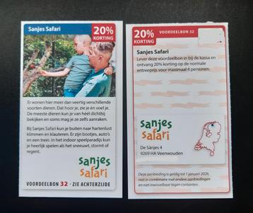 Sanjes Safari 20% korting voor max. 4 personen.
 beschikbaar voor biedingen