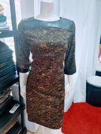 Nieuw! Liberty Island jurk bewerkt met leer, 40 natuurtinten, Maat 38/40 (M), Verzenden, Nieuw, Boven de knie
