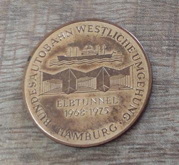 Herdenkingsmunt Hamburg Elbetunnel 1968-1975 beschikbaar voor biedingen