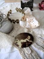 Oude miroir de poche ~ zakspiegeltje met babyfoto  PiFrance', Ophalen of Verzenden