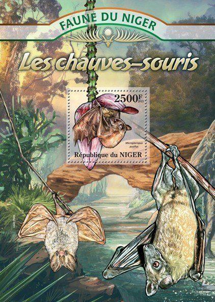 NIGER 49 - Dieren: zoogdieren (vleermuis), Postzegels en Munten, Postzegels | Thematische zegels, Postfris, Dier of Natuur, Ophalen of Verzenden