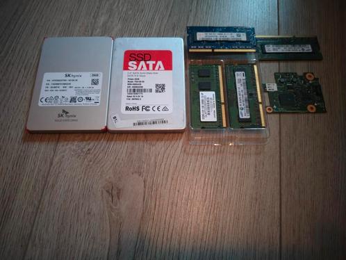 Diverse ram geheugen en 2x ssd, Computers en Software, RAM geheugen, Gebruikt, Laptop, DDR3, Ophalen of Verzenden