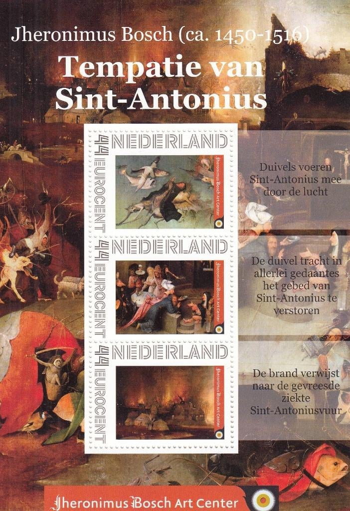 Nederland- 2010- Kunst- Jheronimus Bosch -2- St. Antonius- P, Postzegels en Munten, Verzenden, Na 1940, Postfris