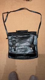 Burkelys zwart leren dames tas A4, Sieraden, Tassen en Uiterlijk, Tassen | Damestassen, Ophalen of Verzenden, Gebruikt, Zwart