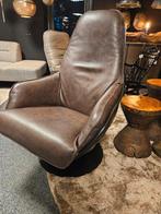Draai fauteuil Jurgen leer bruin industrieel opruiming, Huis en Inrichting, Fauteuils, Ophalen of Verzenden, Nieuw, Leer, 50 tot 75 cm