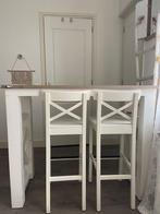 Houten tafel en stoelen, Ophalen, Gebruikt, 100 tot 150 cm, 50 tot 100 cm