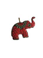 Tibetaanse hanger Olifant malachiet en Rood Koraal, Overige materialen, Nieuw, Ophalen of Verzenden, Rood