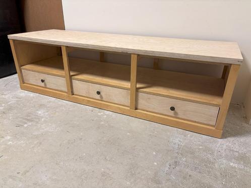 Maatwerk audio/video meubel massief berken, Huis en Inrichting, Kasten | Televisiemeubels, Gebruikt, Minder dan 100 cm, 150 tot 200 cm