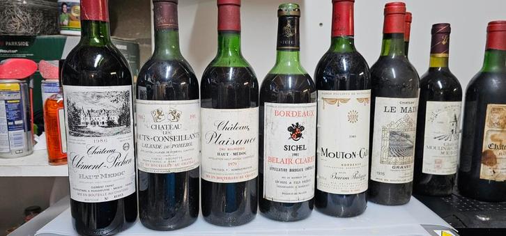 Oude wijncollectie - 33 flessen, Verzamelen, Wijnen, Rode wijn, Frankrijk, Ophalen of Verzenden