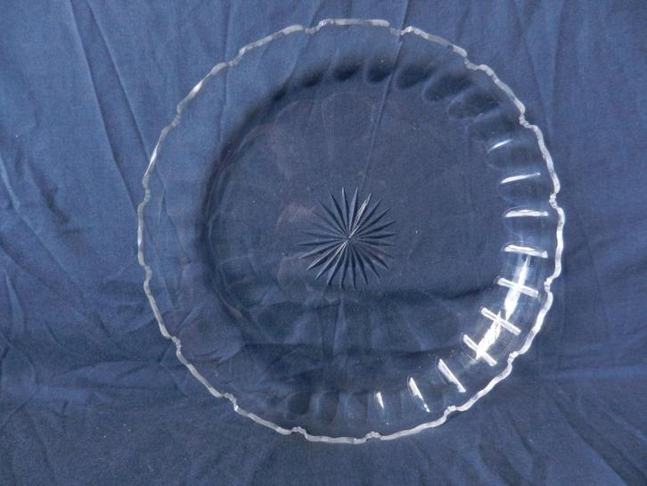 Fraai geslepen kristallen schaal Holland ca 1890 d. 26,5 cm, Antiek en Kunst, Antiek | Glas en Kristal, Ophalen of Verzenden