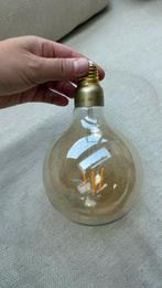 Hanglamp met Ronde Glazen Kap, Ophalen, Zo goed als nieuw, E27 (groot), Led-lamp