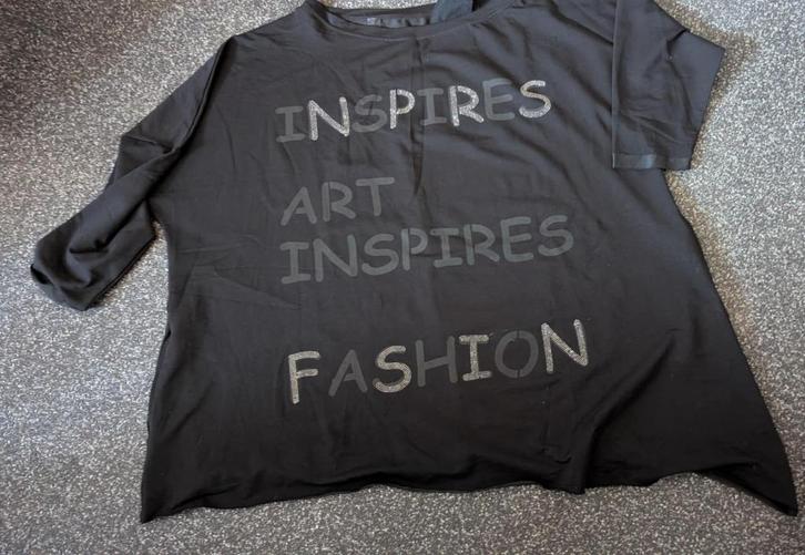 Oversized off shoulder tuniek, Kleding | Dames, Grote Maten, Zo goed als nieuw, Blouse of Tuniek, Zwart, Ophalen of Verzenden