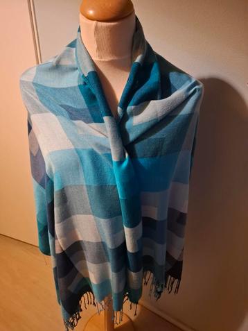 Blauw geruite sjaal/omslagdoek ZGAN  beschikbaar voor biedingen