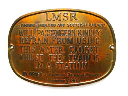 Een Verbodsbordje van LMSR  London Railway Spoorwegen, Antiek en Kunst, Antiek | Koper en Brons, Ophalen of Verzenden